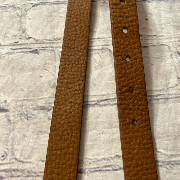 COLDWATER CREEK GENUINE LEATHER BROWN PEBBLE GRAIN COVERED BUCKLE BELT SIZE MED - Picture 4 of 9